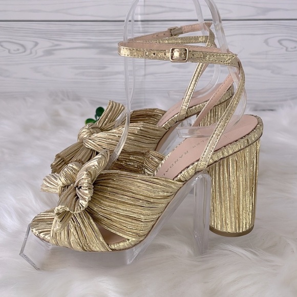 Loeffler Randall “Camellia” Gold Pleated Bow Heel - Picture 5 of 11